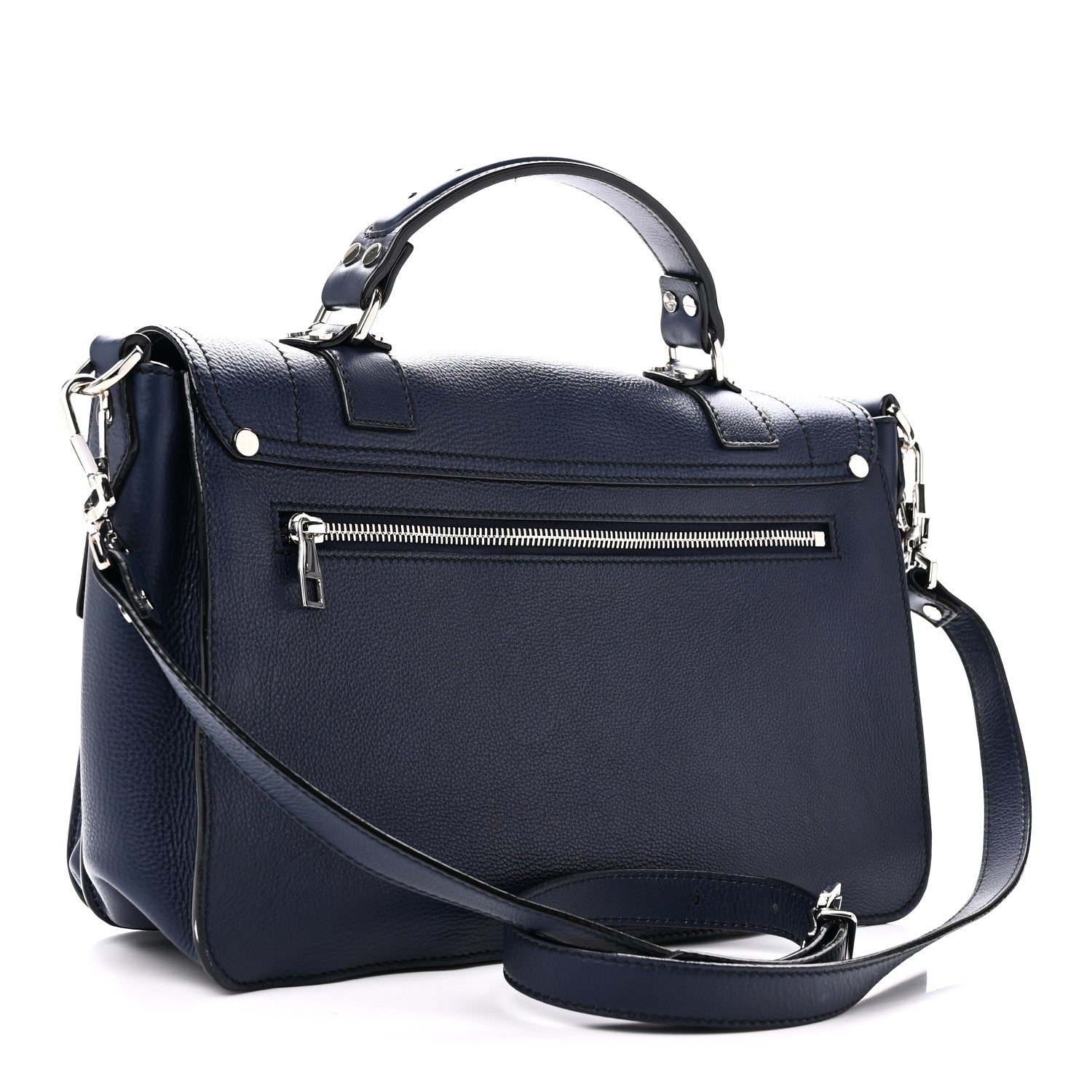 Proenza Schouler Grained Calfskin Medium PS1 Plus Satchel Indigo 3 of 10