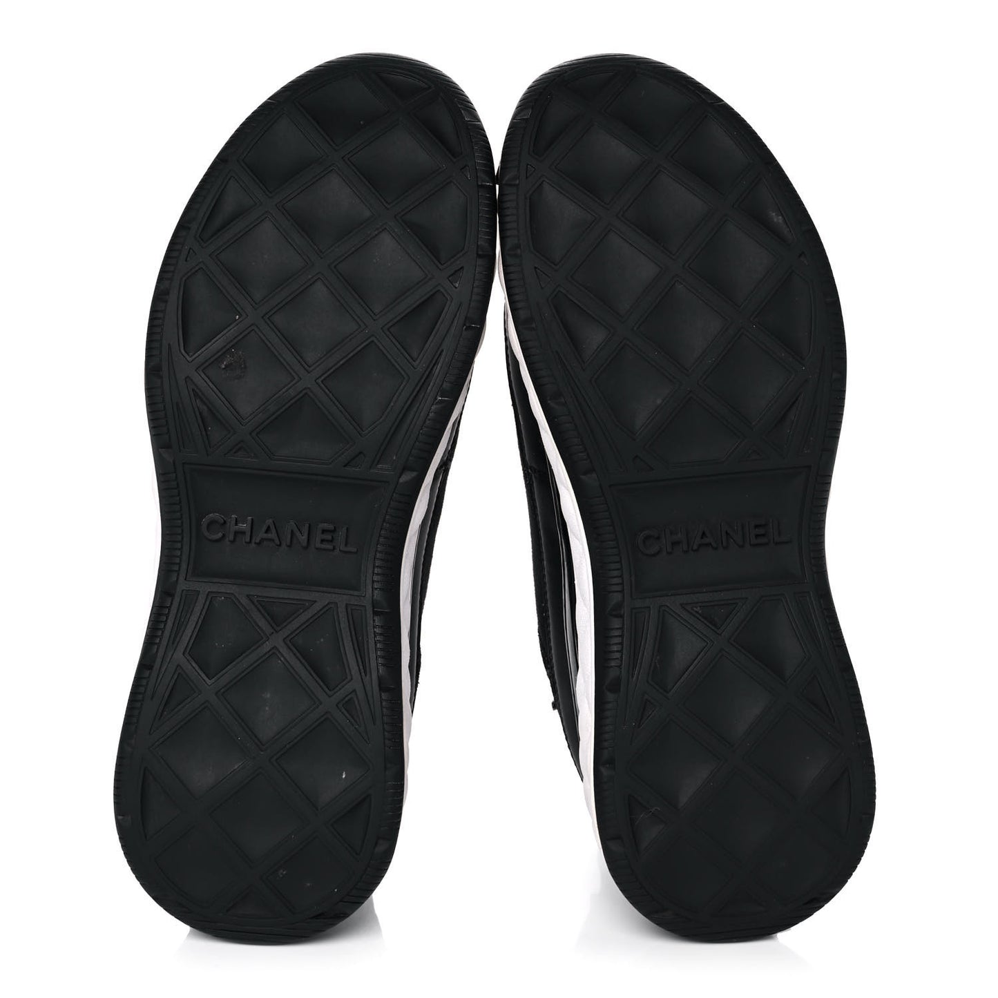 Velvet Calfskin Mixed Fibers CC Sneakers 36.5 Black