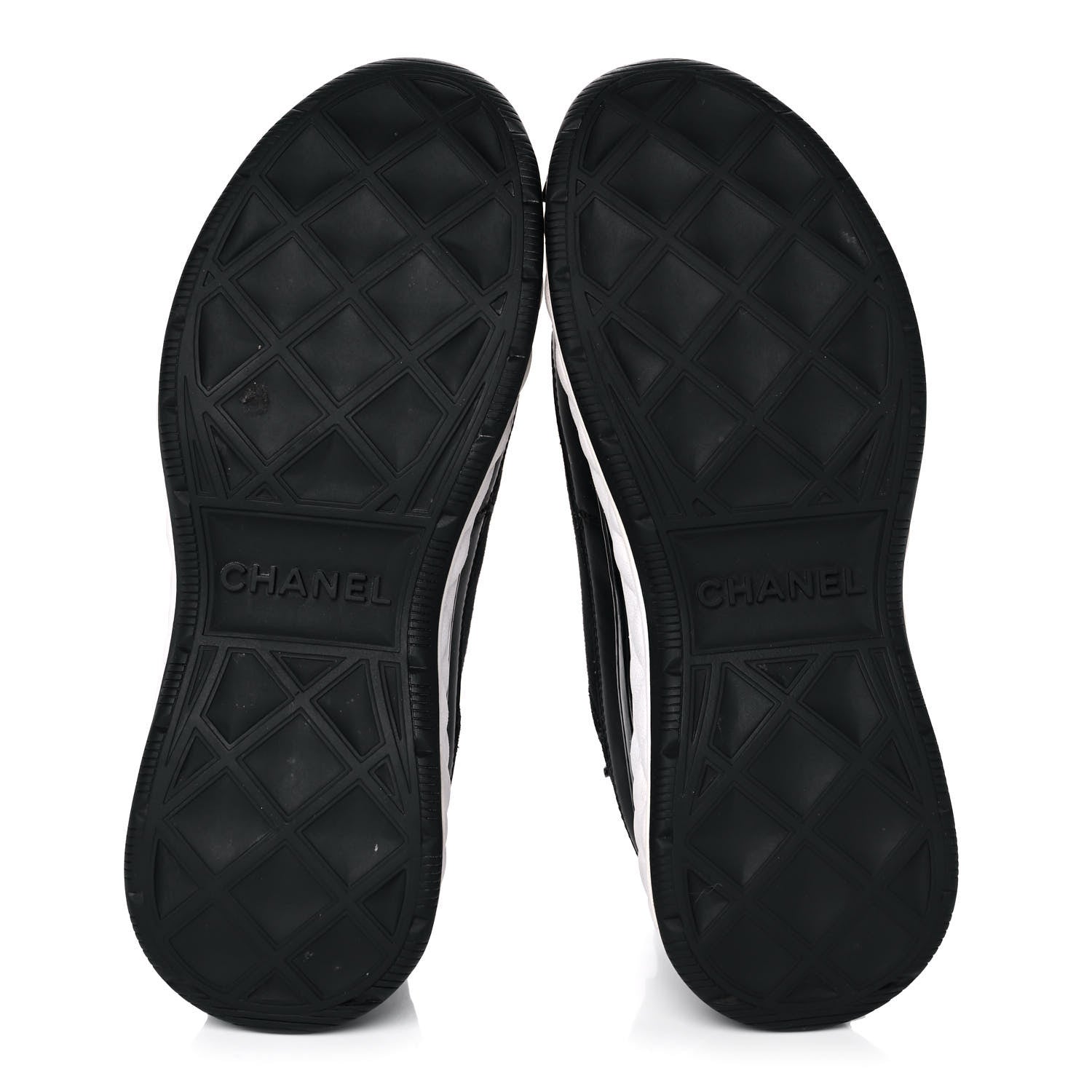 Chanel Velvet Calfskin Mixed Fibers CC Sneakers 36.5 Black 6 of 10