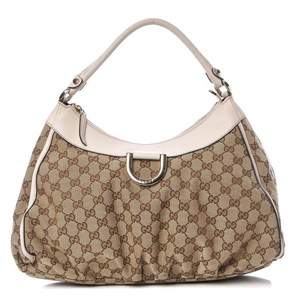 Gucci Monogram Large D Gold Ring Hobo Off White 1 of 16