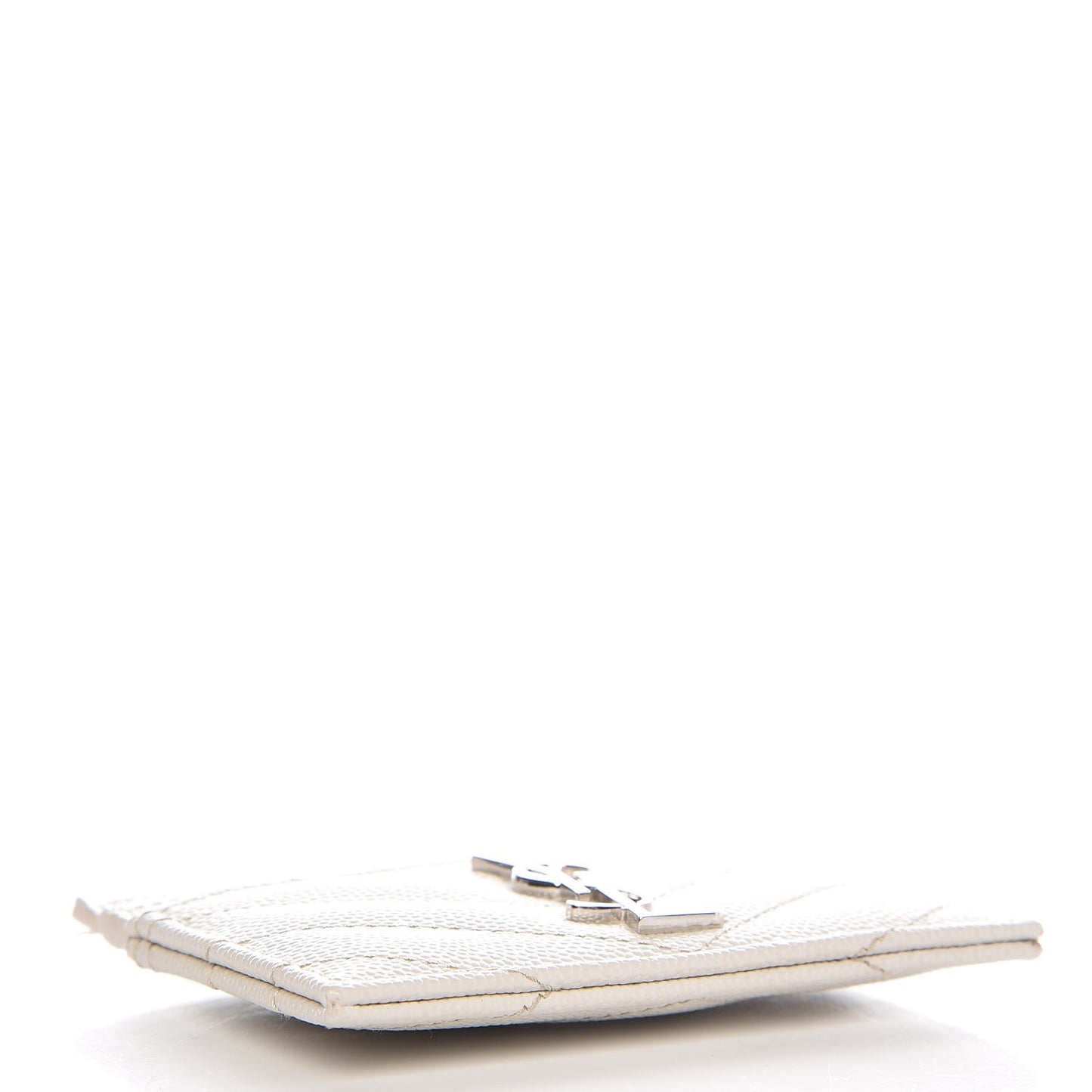 Grain De Poudre Matelasse Chevron Card Case Icy White