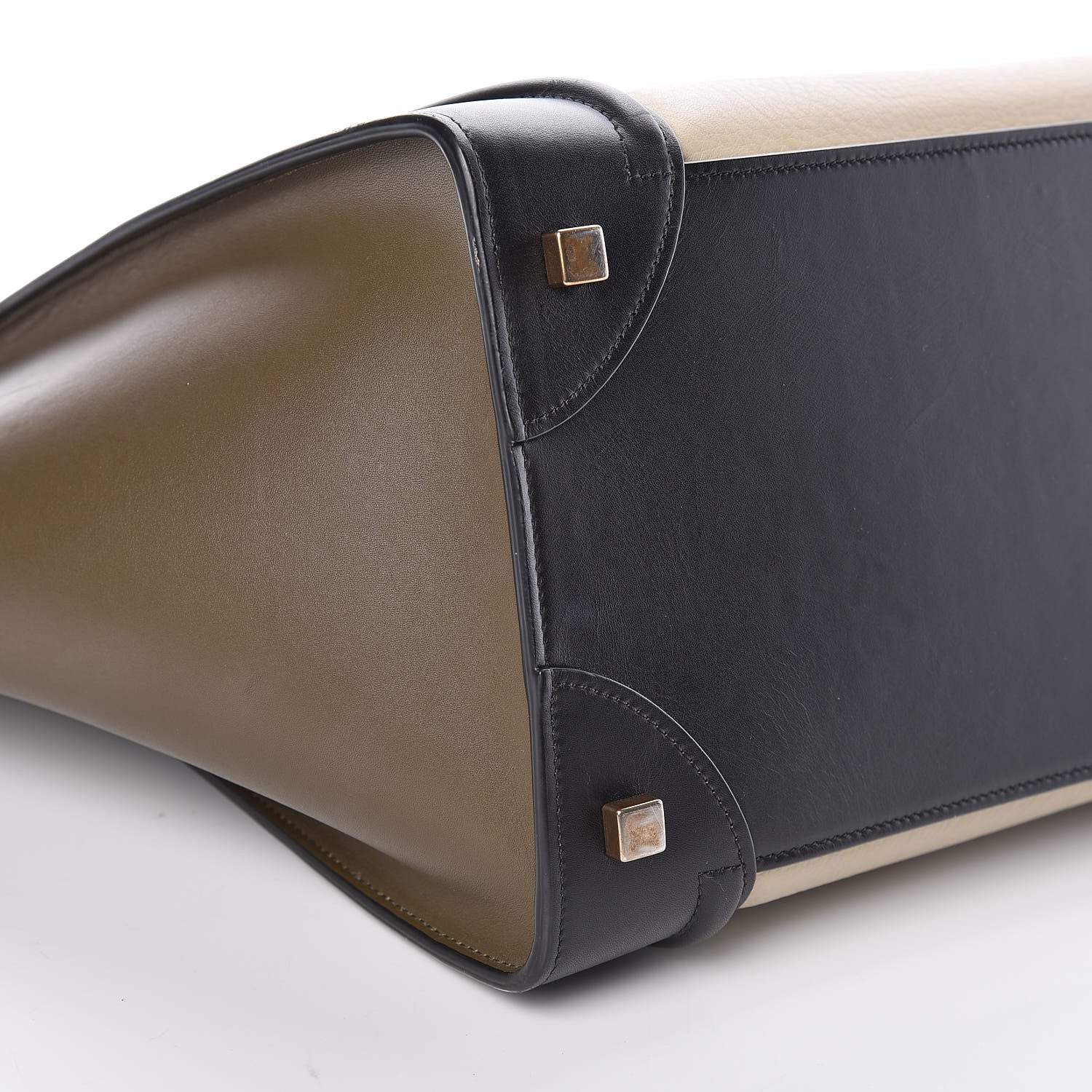 Celine Elephant Calfskin Mini Tri-Color Luggage Chalk 9 of 11