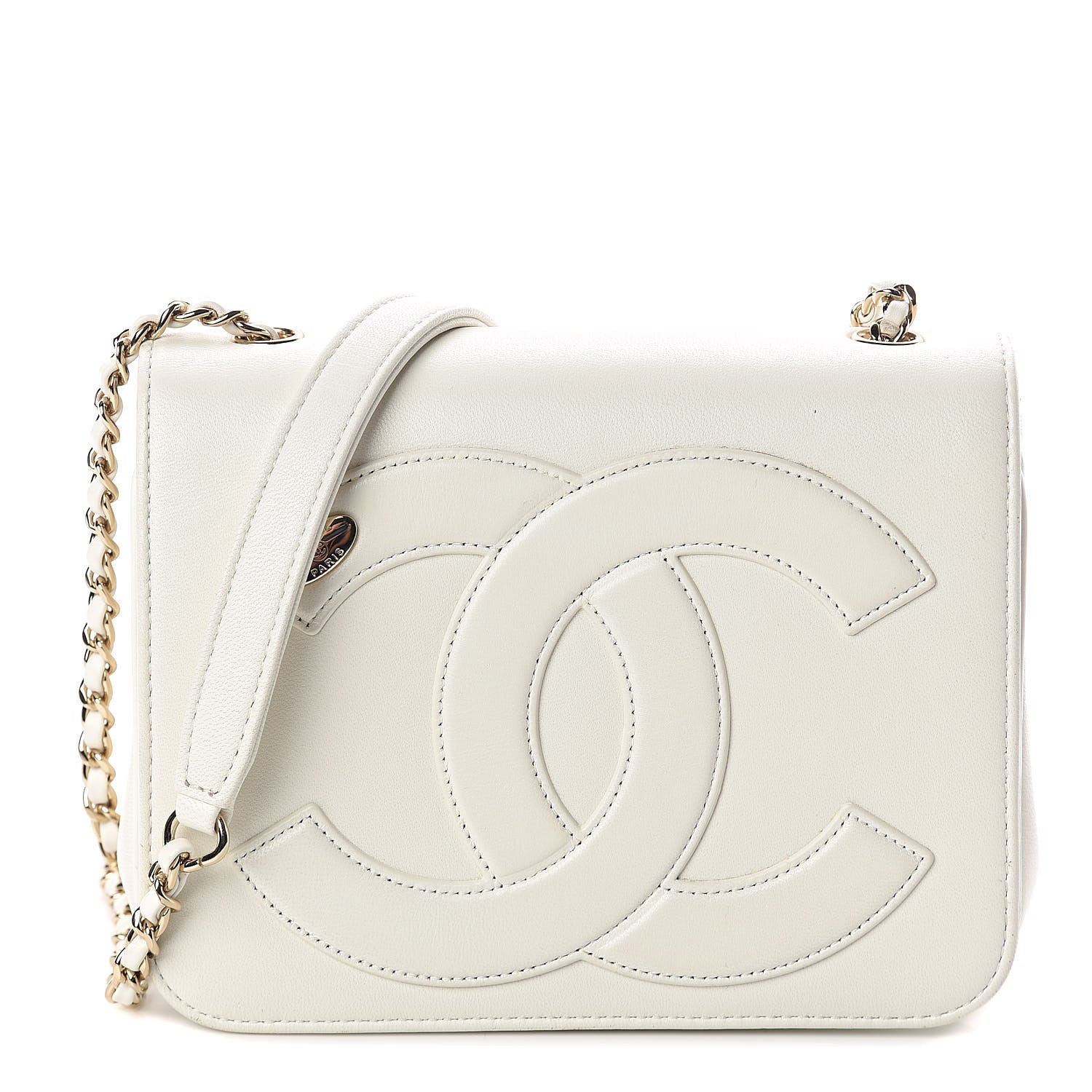 Chanel Lambskin CC Mania Flap Bag White 1 of 10