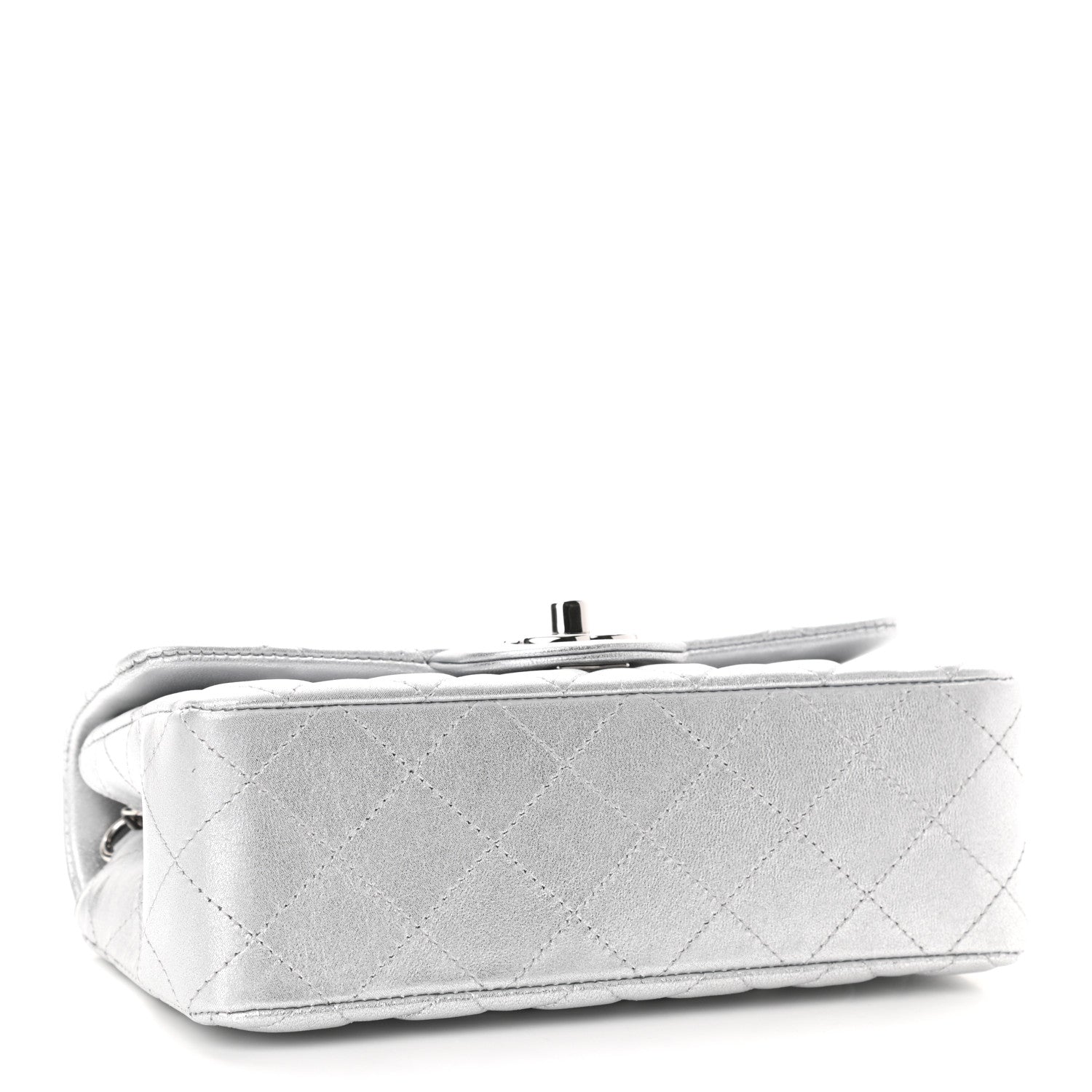 Chanel Metallic Lambskin Quilted Mini Rectangular Flap Silver 4 of 11