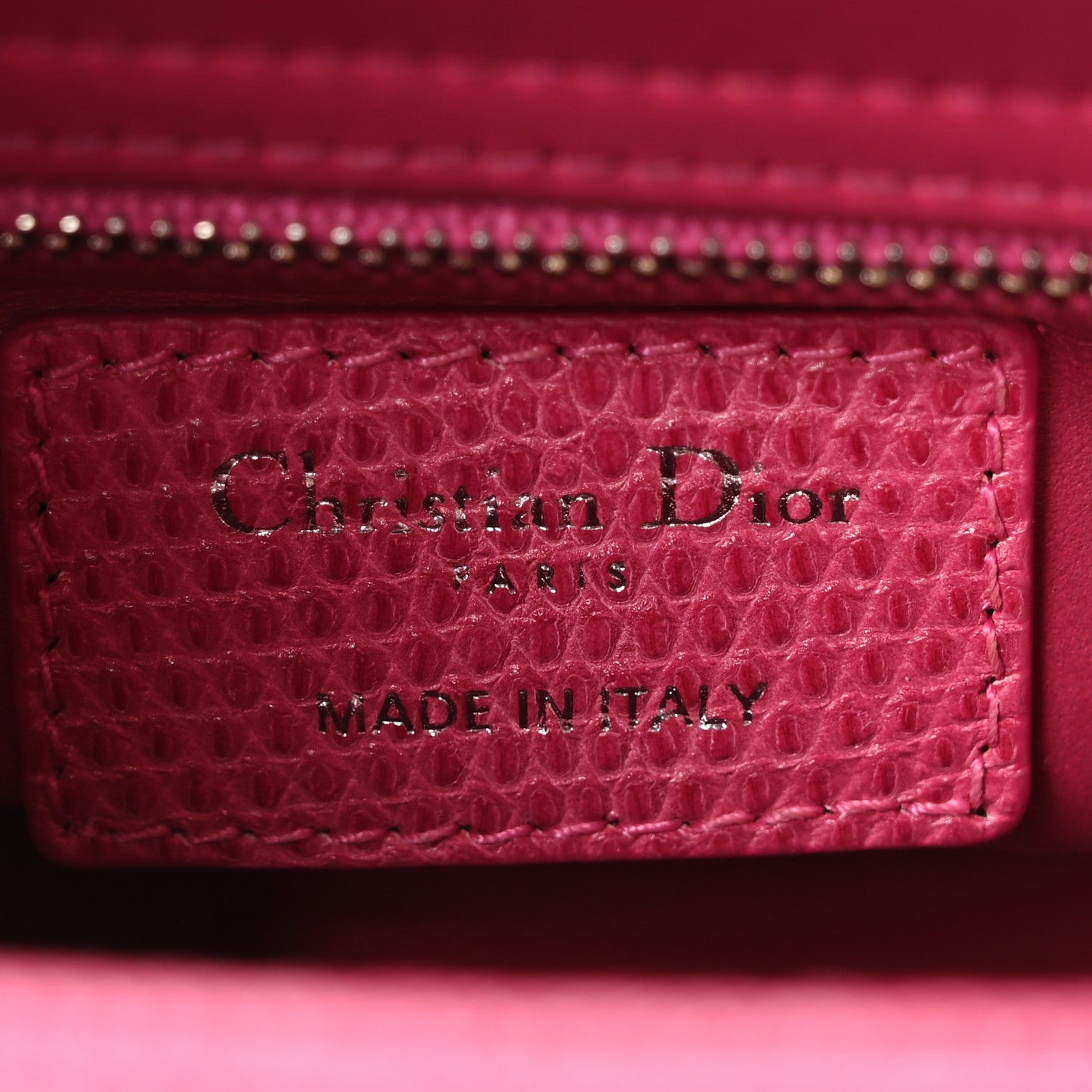 Christian Dior Lizard Swarovski Crystal Mini Lady Dior Dark Pink 6 of 11