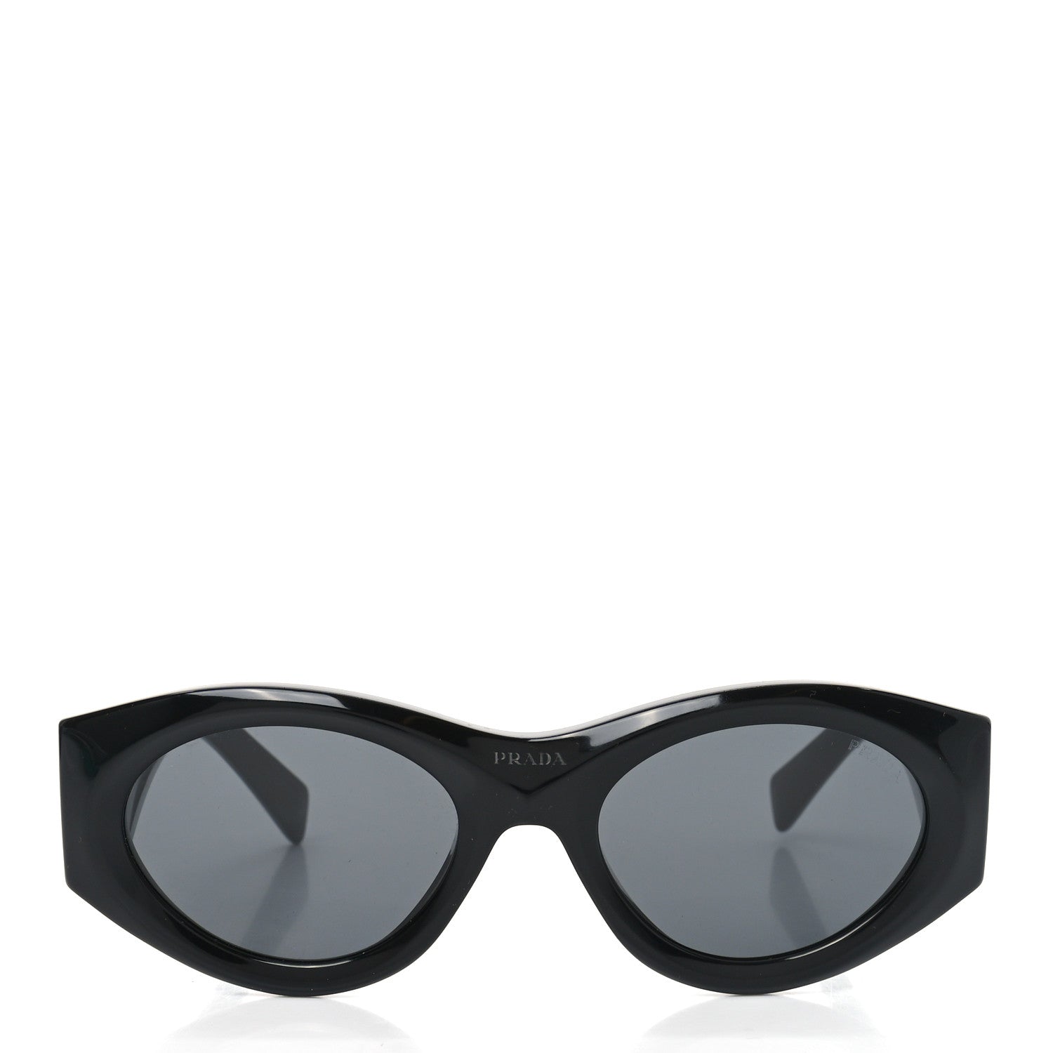 Prada Acetate Oval Symbole Sunglasses SPR 20Z Black 2 of 7