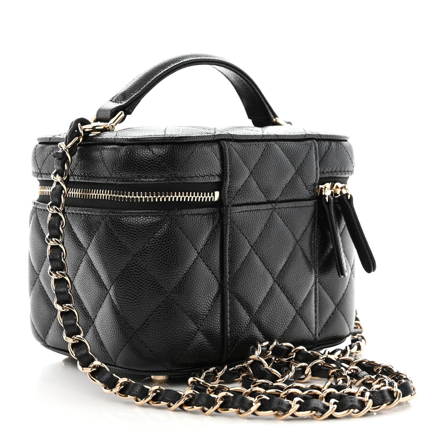 Caviar Quilted Small CC Vanity Case Black