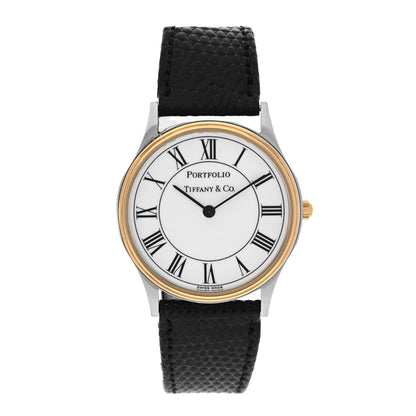 Tiffany Stainless Steel Calfskin 33mm Portfolio Quartz Watch 1 of 5
