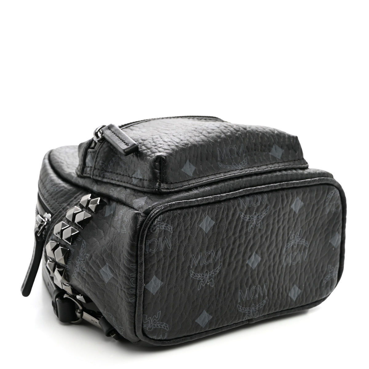 MCM Visetos Side Stud X-Mini Stark Bebe Boo Backpack Black 4 of 9