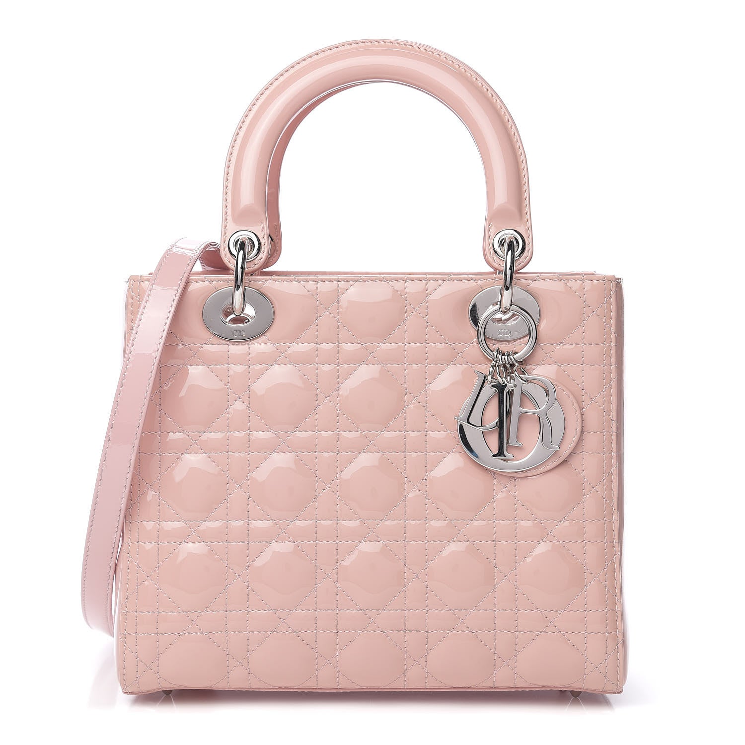 Christian Dior Patent Cannage Medium Lady Dior Rose Clair 1 of 11
