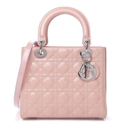 Christian Dior Patent Cannage Medium Lady Dior Rose Clair 1 of 11