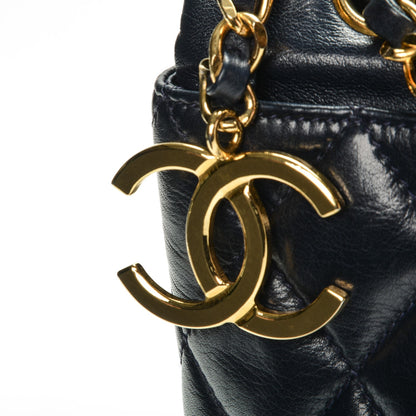 Chanel Lambskin Quilted Shoulder Bag Navy Blue 9 of 11