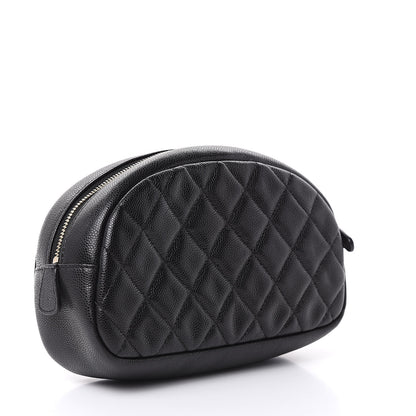 Chanel Caviar Quilted Double Zip Pouch Black 3 of 9