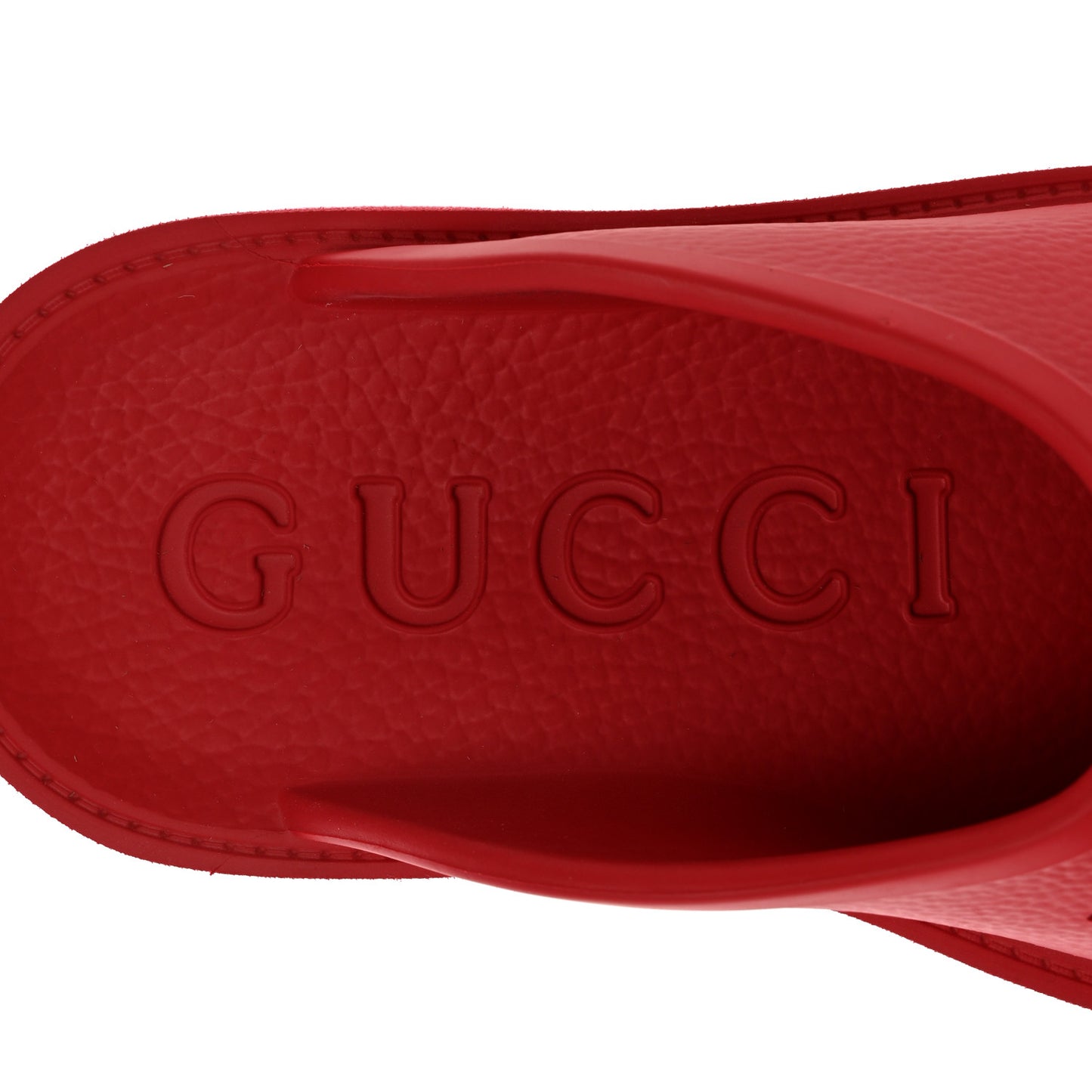 Rubber GG Monogram Perforated Elea Platform 55mm Lug Sole Sandals 37 Deep Coral