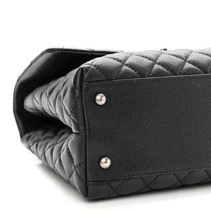Chanel Caviar Quilted Medium Coco Handle Flap Black 8 of 9
