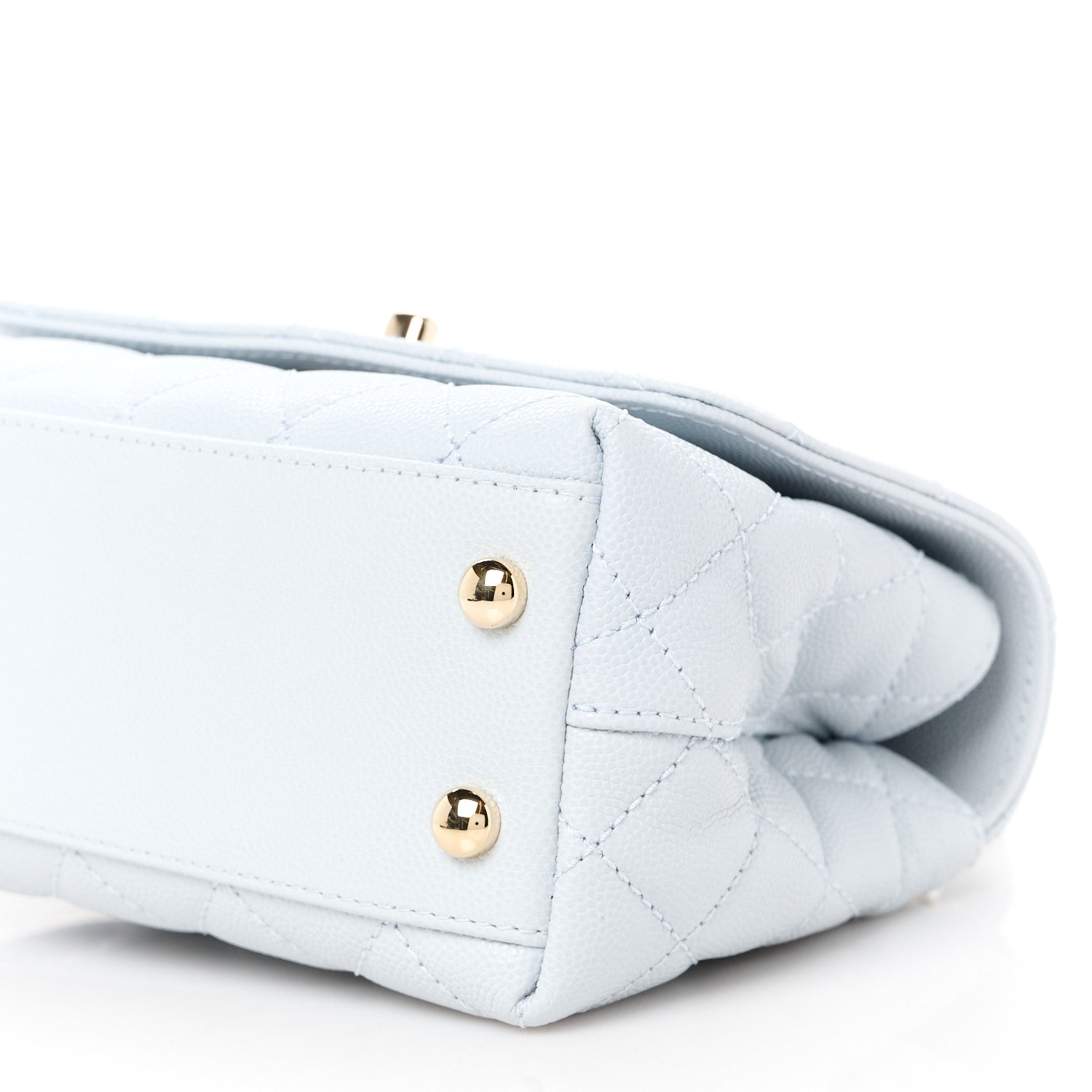 Chanel Caviar Quilted Extra Mini Coco Handle Flap Light Blue 11 of 12