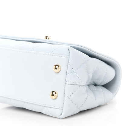 Chanel Caviar Quilted Extra Mini Coco Handle Flap Light Blue 11 of 12