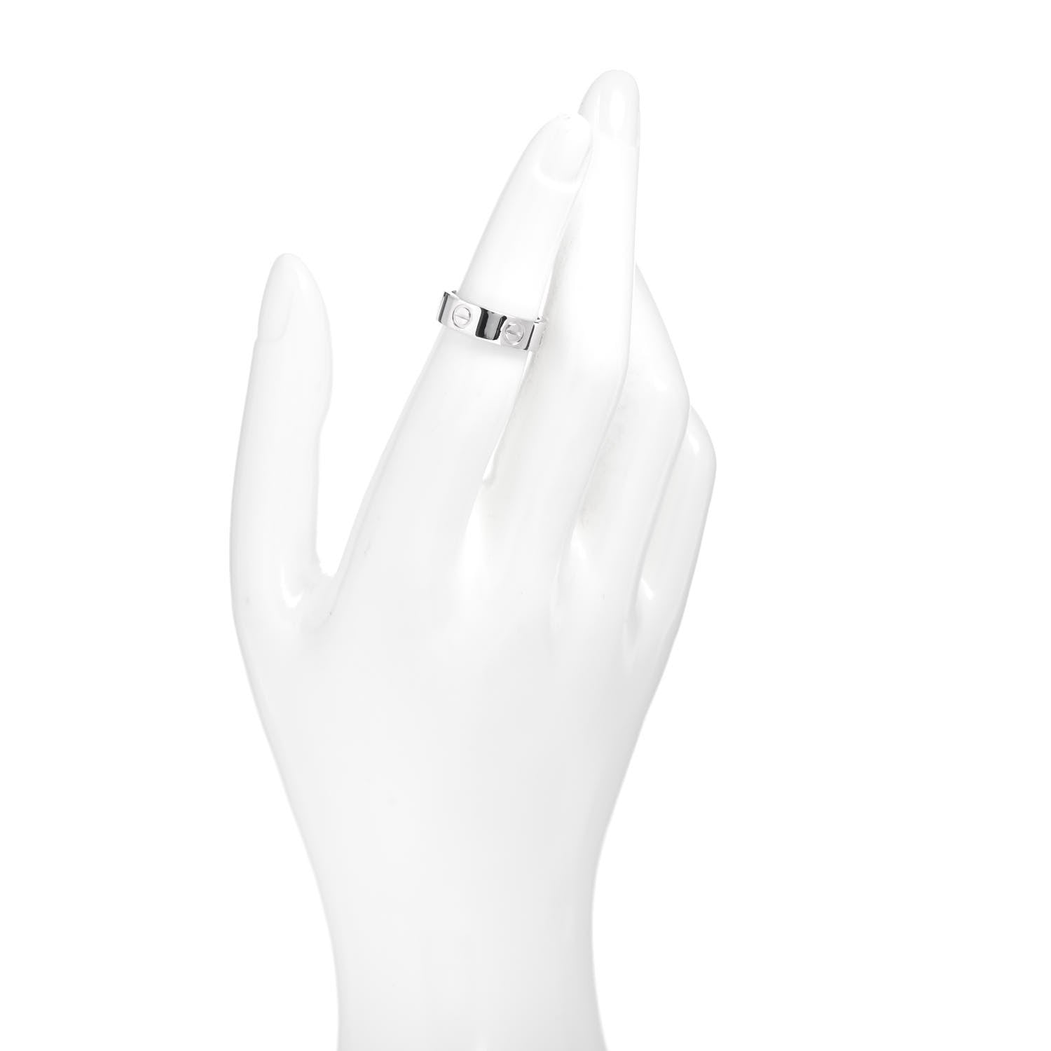 Cartier 18K White Gold 5.5mm LOVE Ring 49 4.75 2 of 4