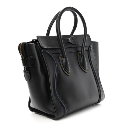 Celine Smooth Calfskin Multicolor Double Stitching Micro Luggage Black 3 of 8