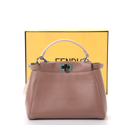Fendi Nappa Colorblock Mini Peekaboo Iconic Satchel English Rose Plaster Oxigen 9 of 9