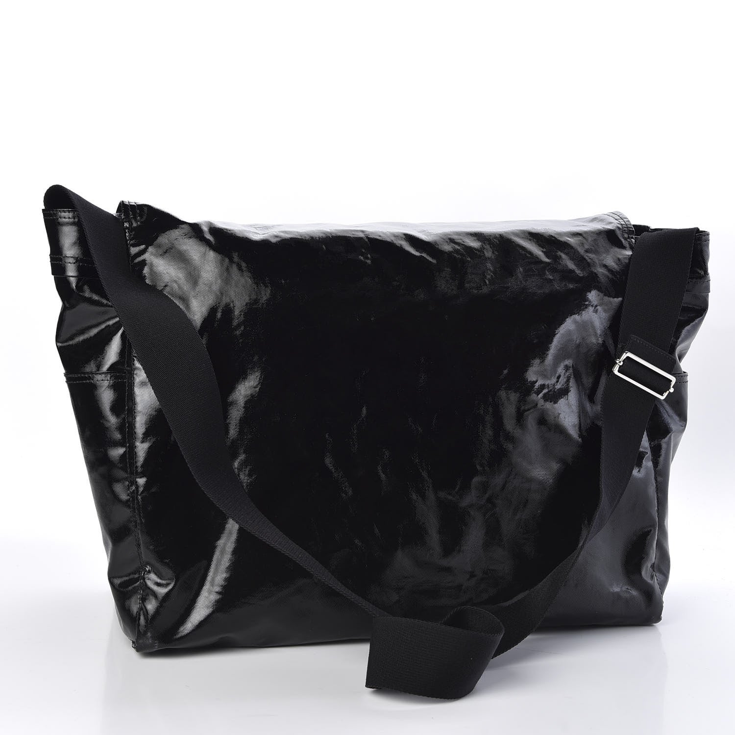 Valentino Garavani Shiny Canvas VLTN Large Messenger Bag Black 3 of 10