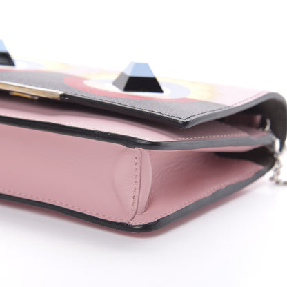 Fendi Vitello Elite Century Hypnoteyes Studded Tube Wallet On Chain Bubblegum Multicolor 11 of 12