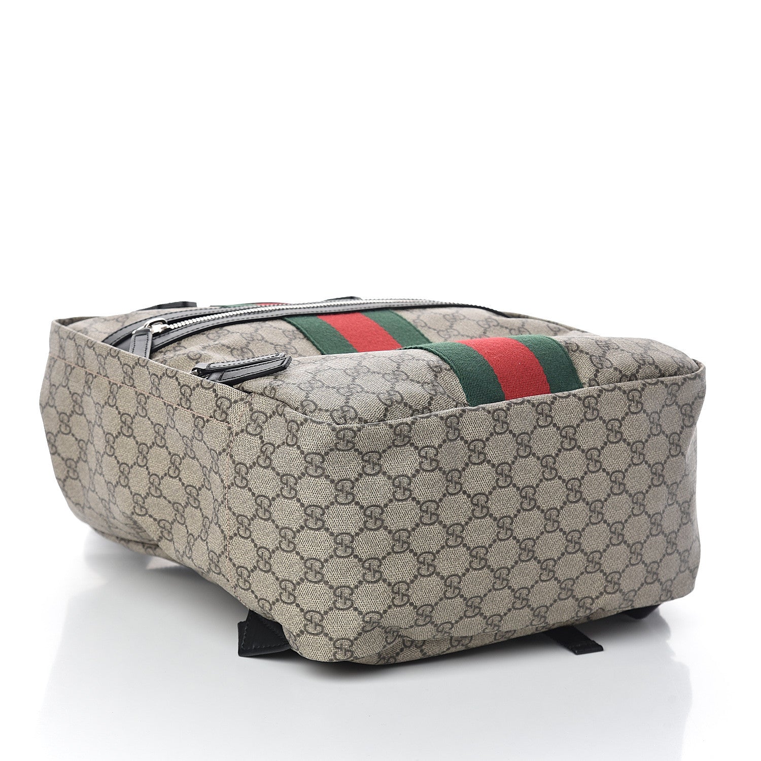 Gucci Soft GG Supreme Monogram Appia Calfskin Web Tote Backpack Beige Ebony Black 4 of 9