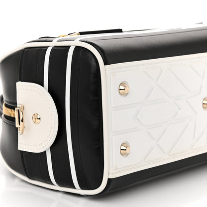 Christian Dior Calfskin Small Dior Vibe Zip Bowling Bag Black White 9 of 12
