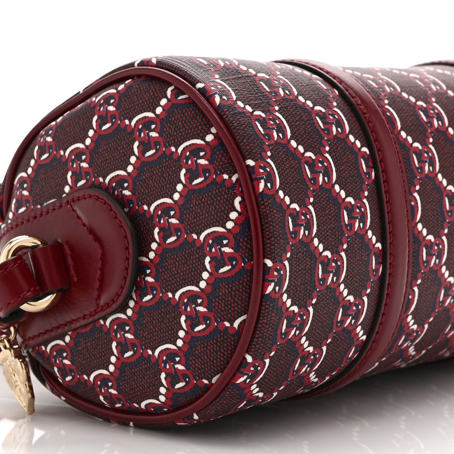 Gucci GG Shadow Monogram Ophidia Top Handle Bowler Bag  Rosso Ancora Red 9 of 10