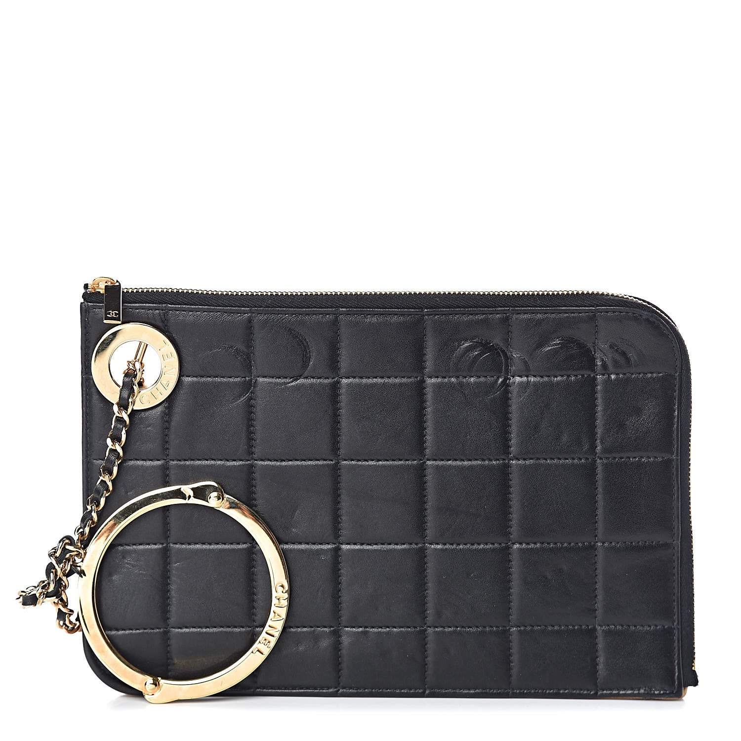 Chanel Lambskin Quilted Chocolate Bar Wristlet Black 1 of 14