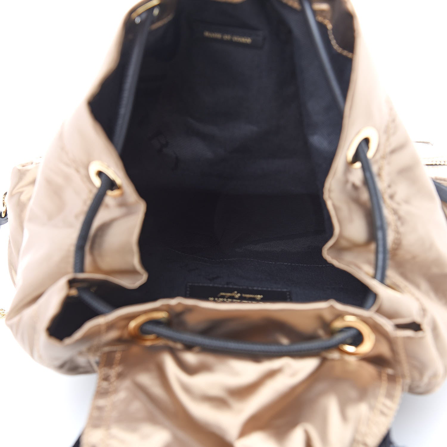 Burberry Metallic Satin Nylon Medium Rucksack Backpack Gold 5 of 9