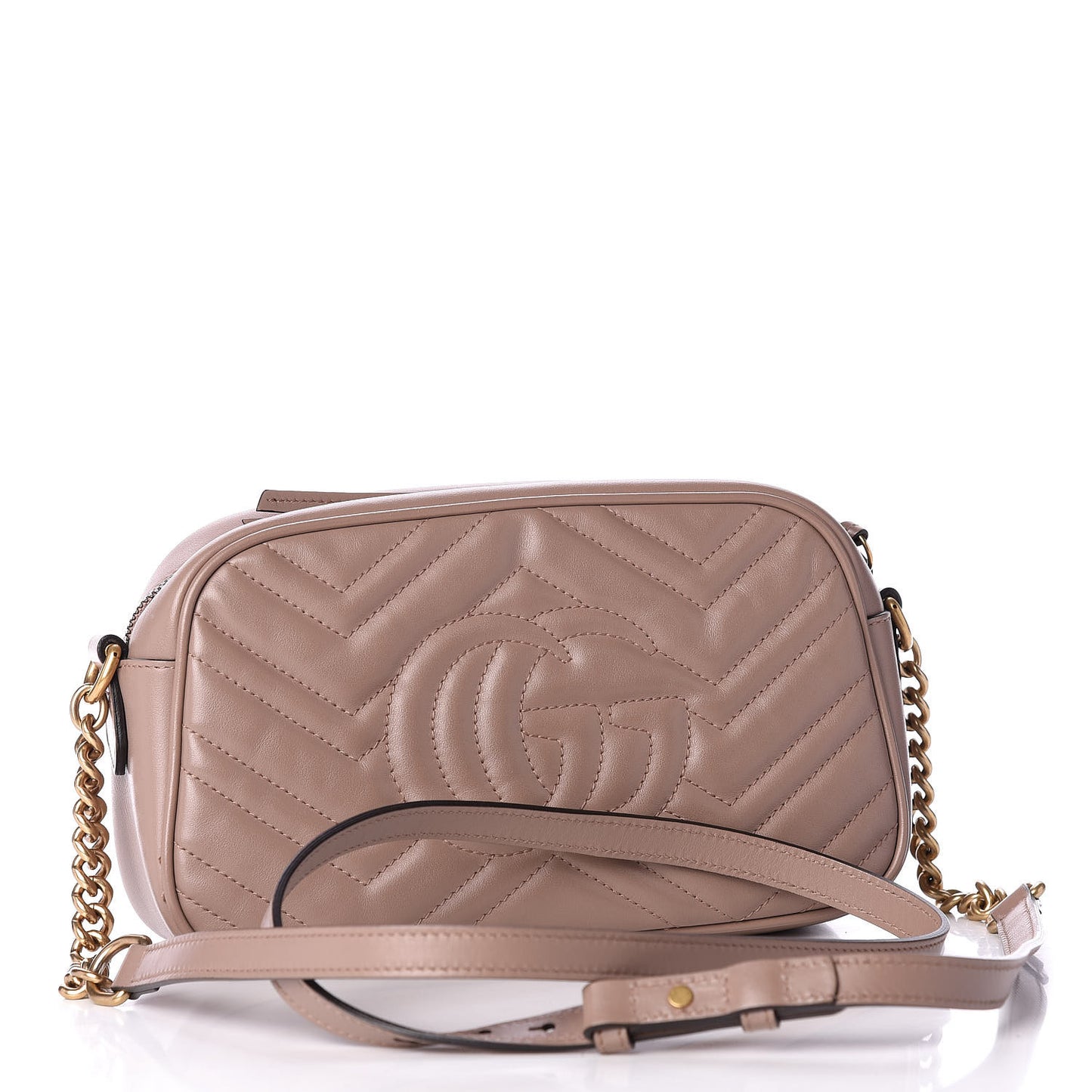 Calfskin Matelasse Small GG Marmont Chain Shoulder Bag Porcelain Rose