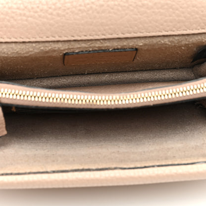 Valentino Garavani Pebbled Calfskin Rockstud Wallet On Chain Poudre 5 of 12