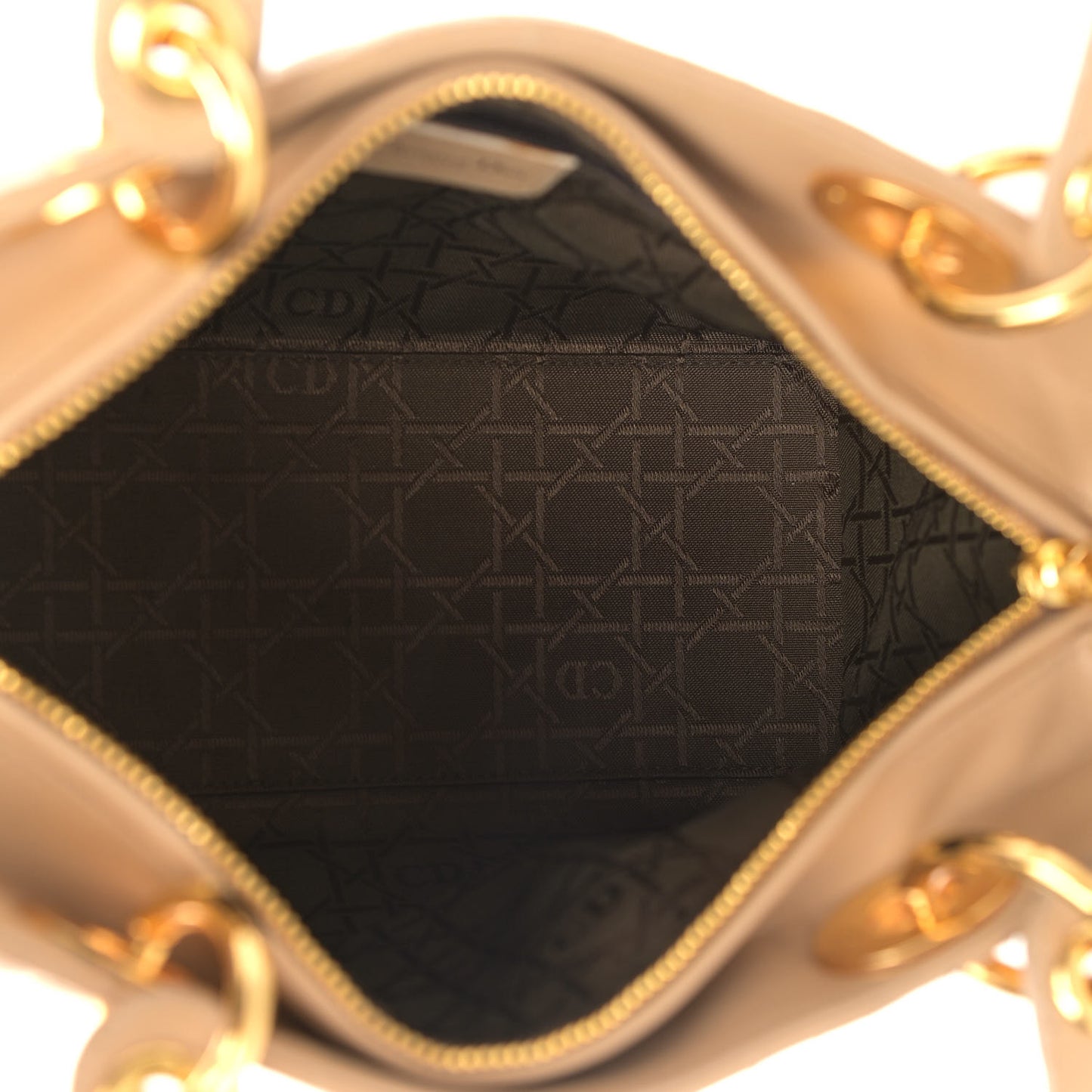 Lambskin Cannage Medium Lady Dior Beige