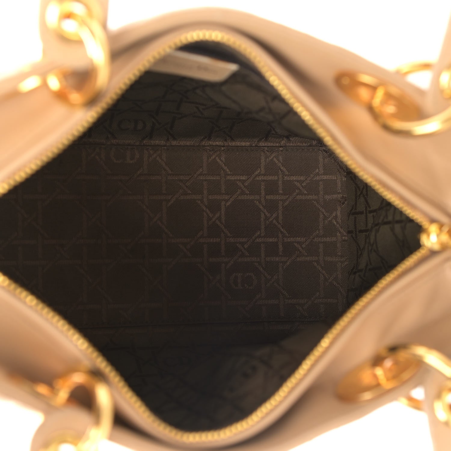 Christian Dior Lambskin Cannage Medium Lady Dior Beige 5 of 9