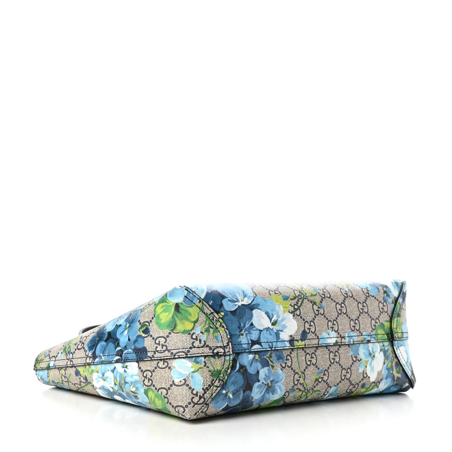 GG Supreme Monogram Blooms Small Reversible Tote Beige Blue Navy