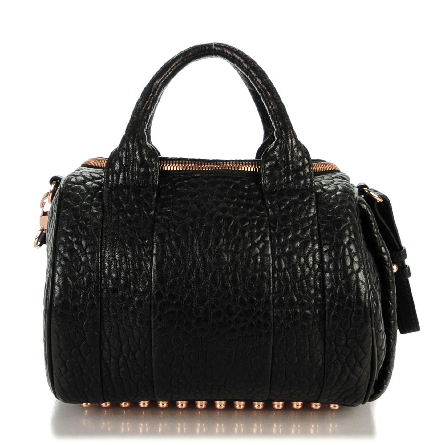 Pebbled Lambskin Rockie Black Rose Gold Hardware