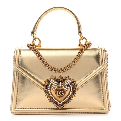 Dolce & Gabbana Metallic Nappa Small Devotion Envelope Top Handle Bag  Gold 1 of 10