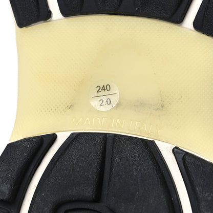 Chanel Fabric Laminated Calfskin Stretch CC Sneakers 38 White Silver 8 of 11