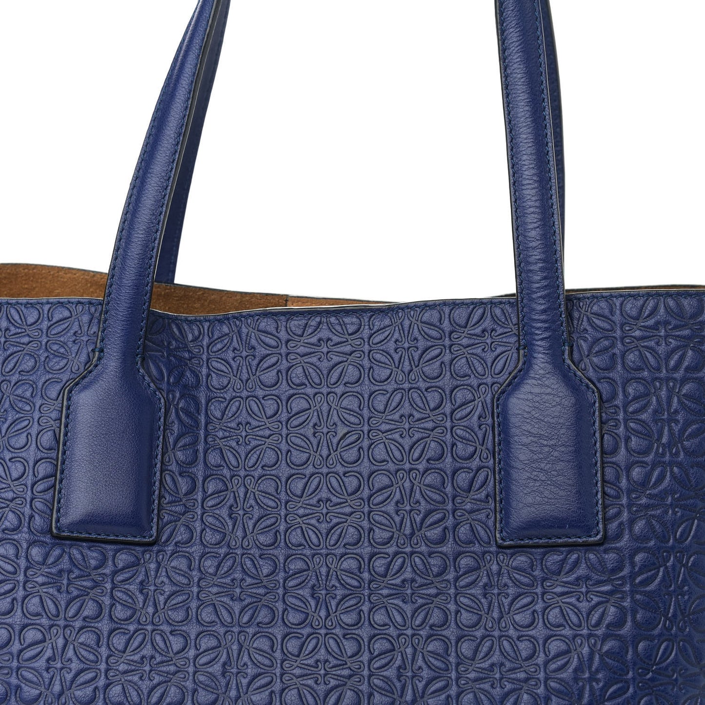 Calfskin Anagram Embossed Tote Blue