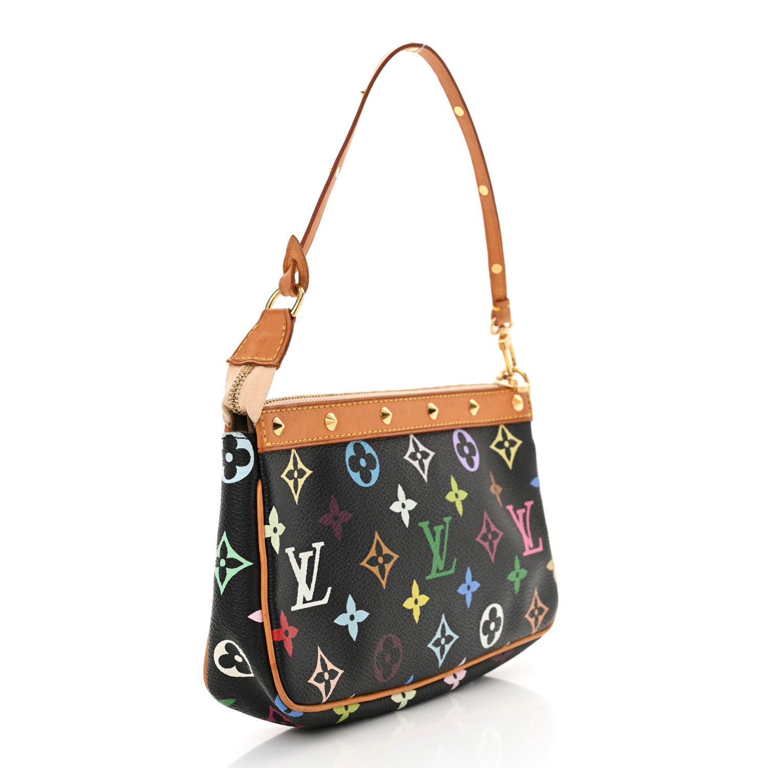 Louis Vuitton Monogram Multicolor Pochette Accessories Black 3 of 12