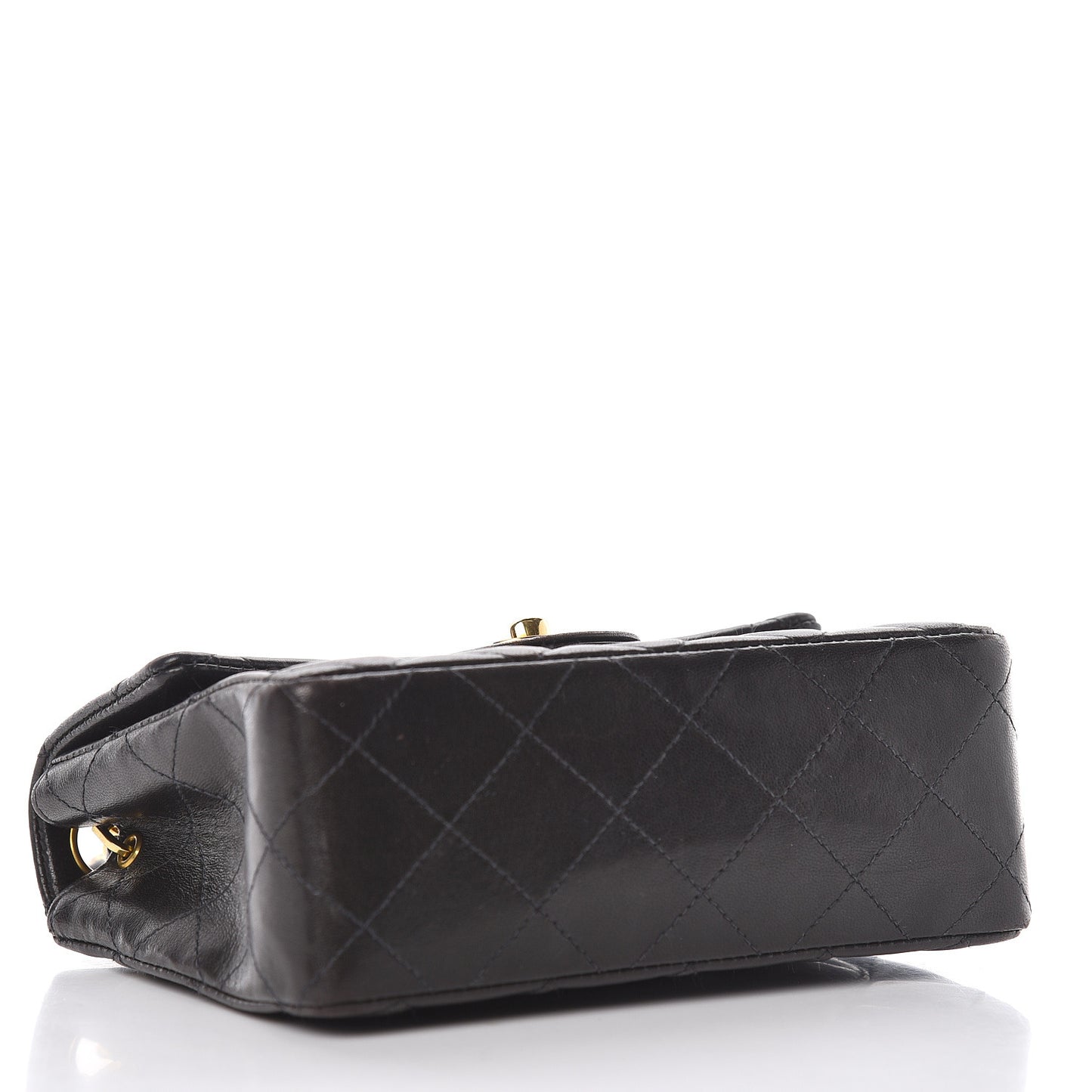 Lambskin Quilted Mini Square Flap Black