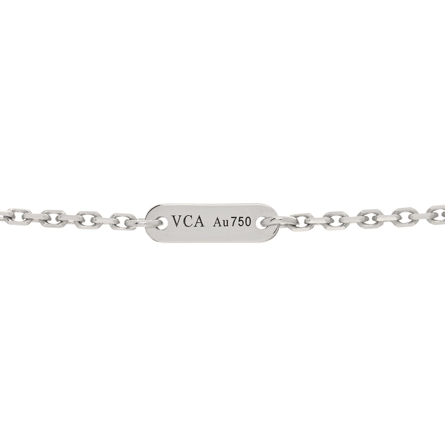 18K White Gold Diamond Sweet Alhambra Pendant Necklace