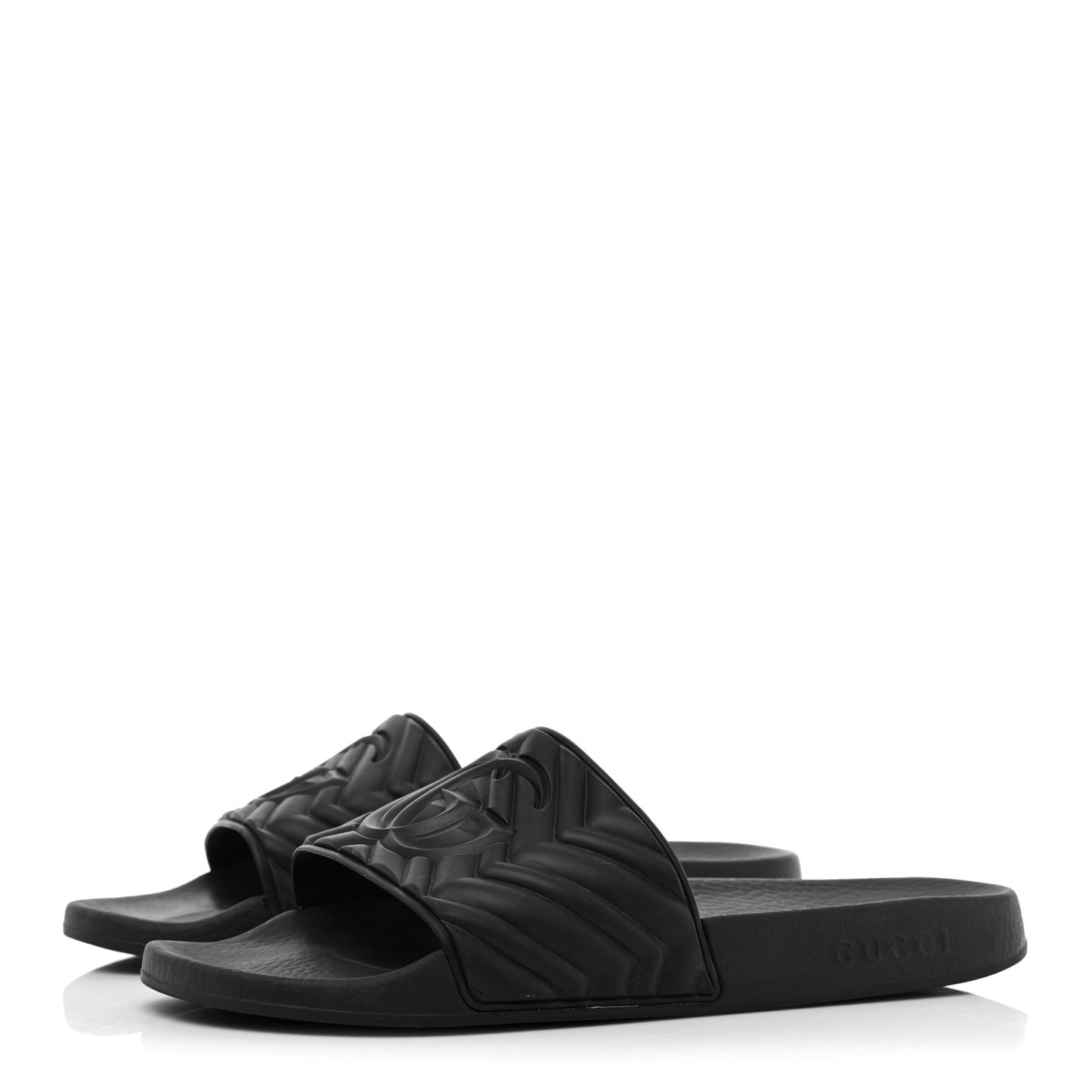 Rubber Matelasse Mens Slide Sandals 11 Black