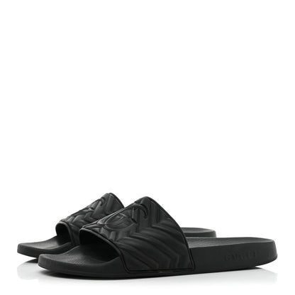 Gucci Rubber Matelasse Mens Slide Sandals 11 Black 3 of 12