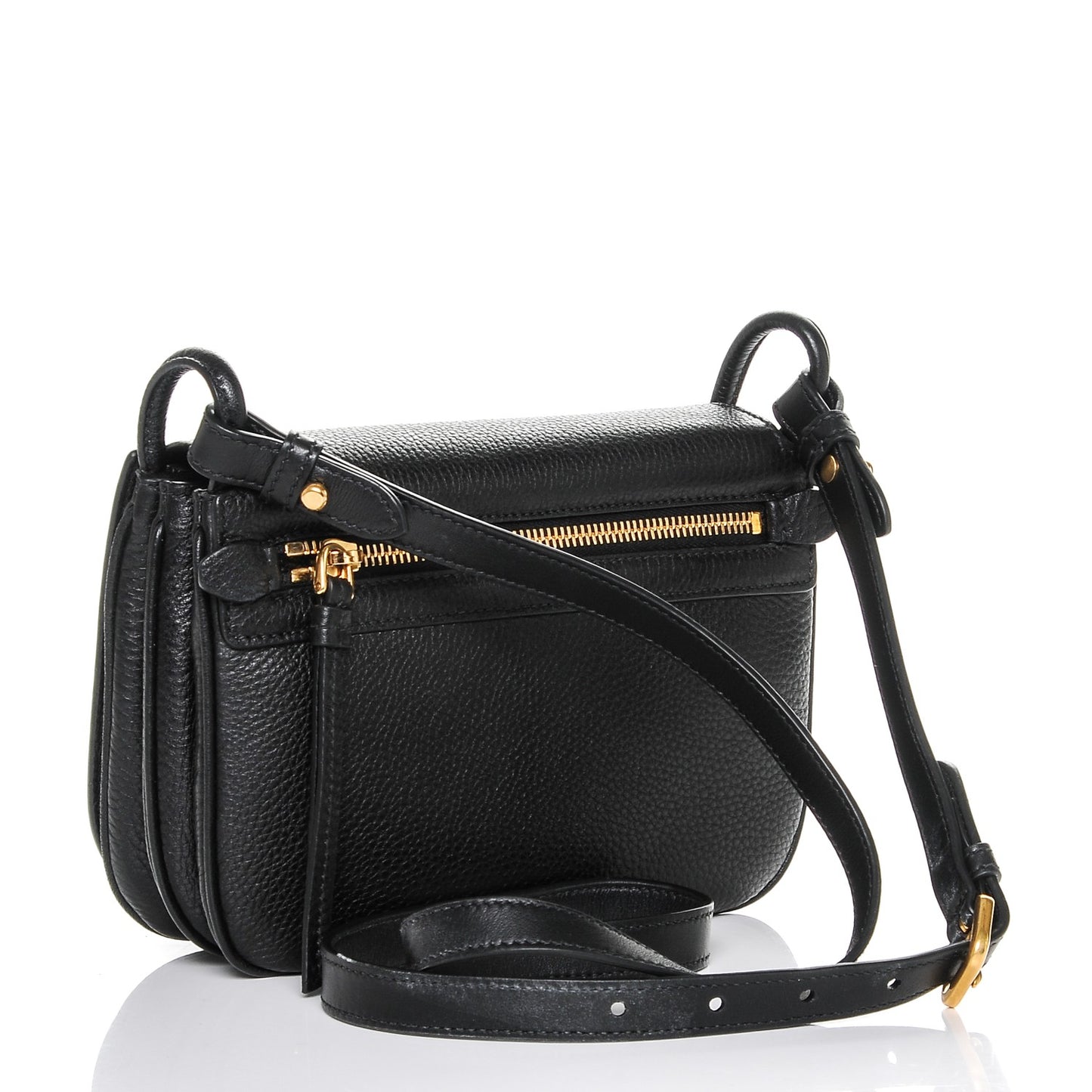 Vitello Daino Saddle Bag Black