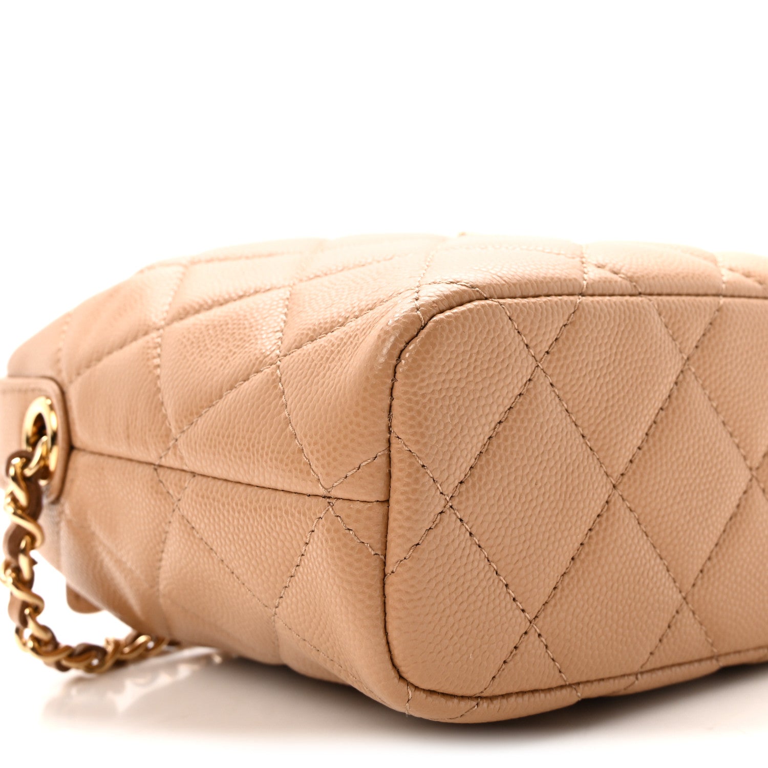 Chanel Caviar Quilted Hobo Clutch With Chain Dark Beige 9 of 10