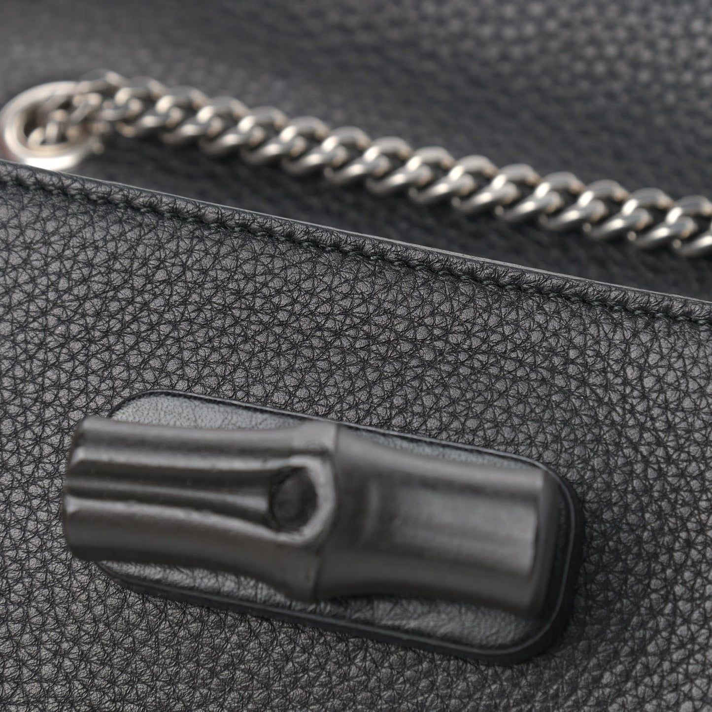 Calfskin Small Studded Miss Bamboo Shoulder Bag Black