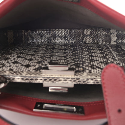 Fendi Vitello Seta Elaphe Crocodile Monster Eyes Medium Peekaboo Iconic Satchel Ribes Naturale 7 of 7