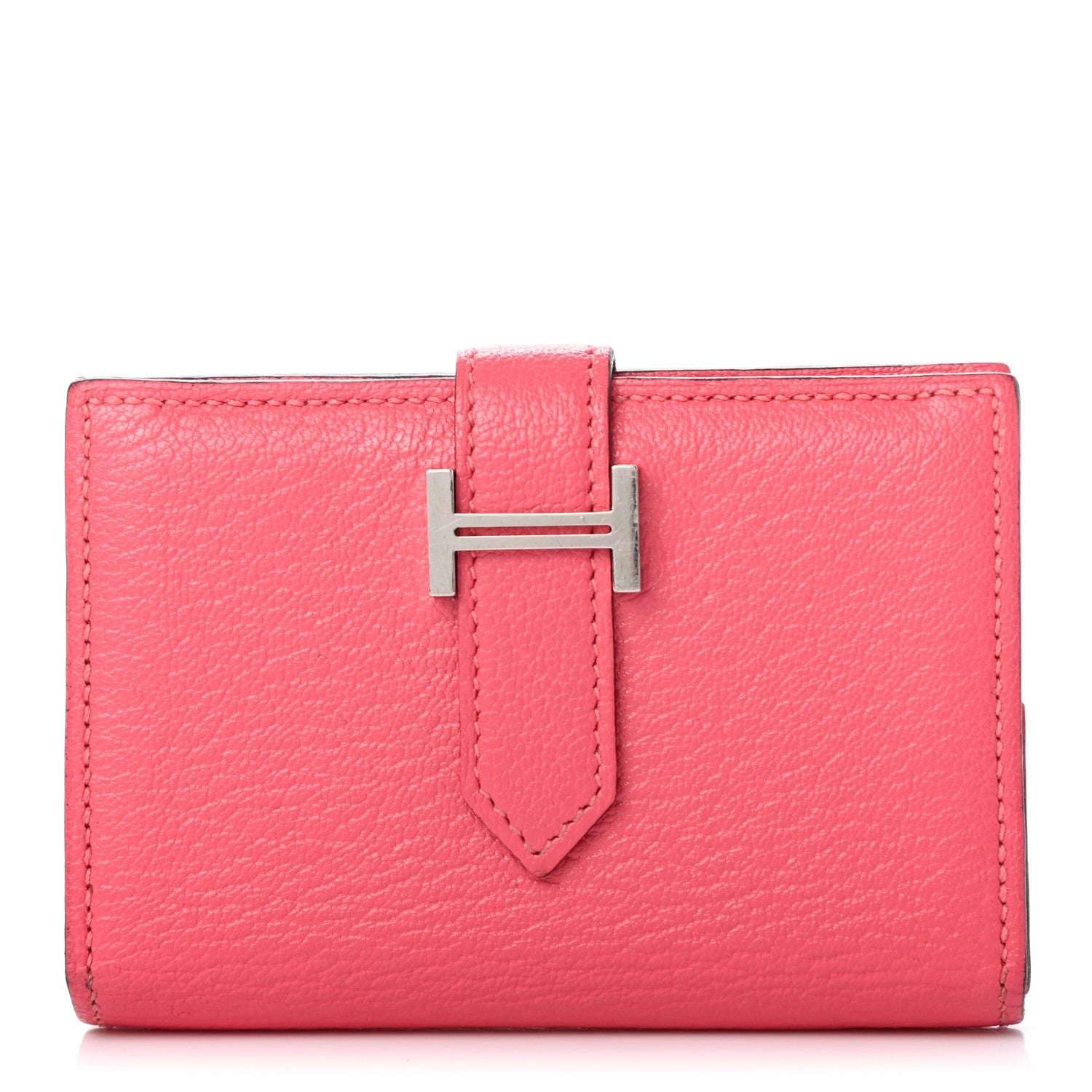 Hermes Chevre Mysore Mini Bearn Wallet Rose Lipstick 1 of 9